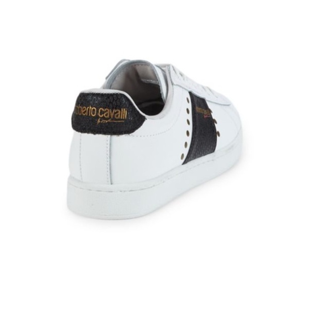 White Sneakers with‎ Black and Gold Accents Roberto Cavalli sport - Picture 4 of 12